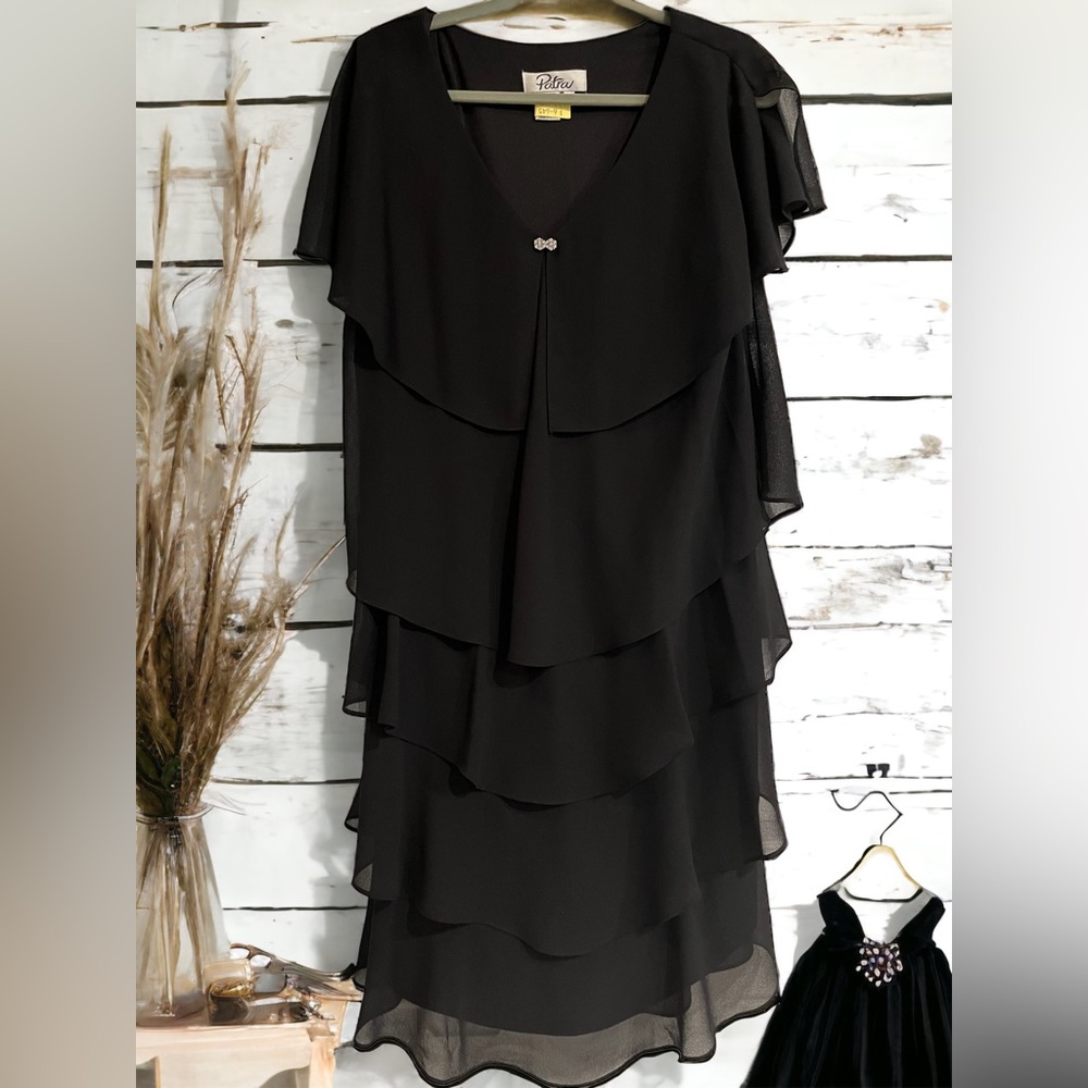 Black Cocktail Dress by Petra. SZ 18